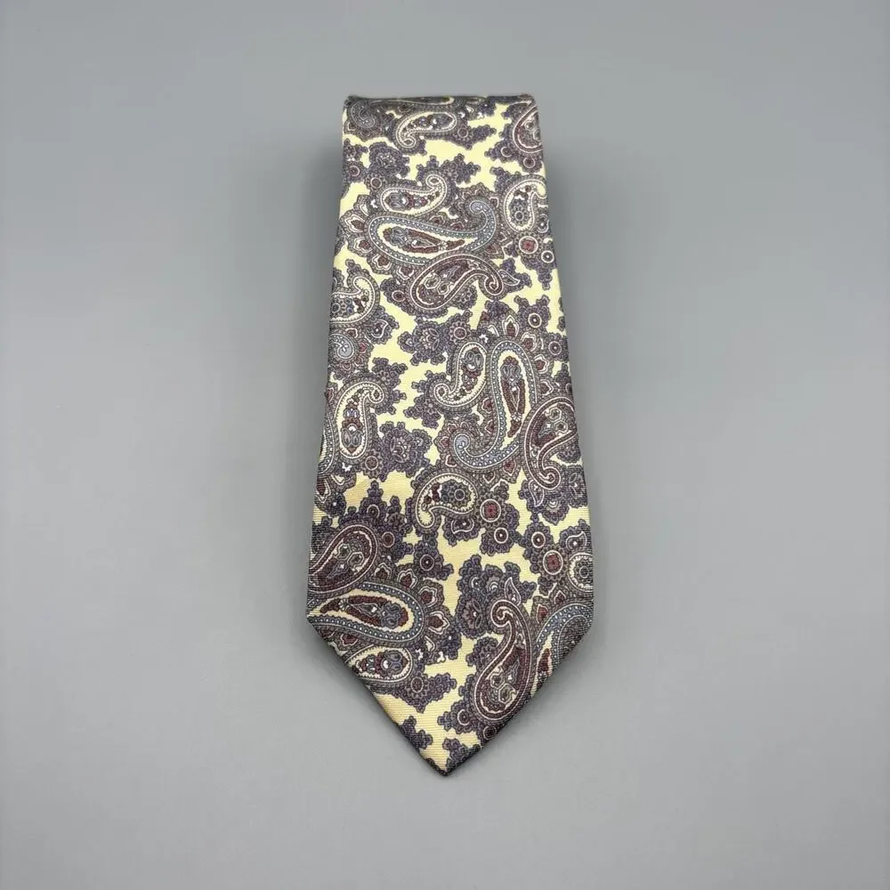 Vintage Christian Dior 100% Silk Paisley Neck Tie USA Made Italian Fabric